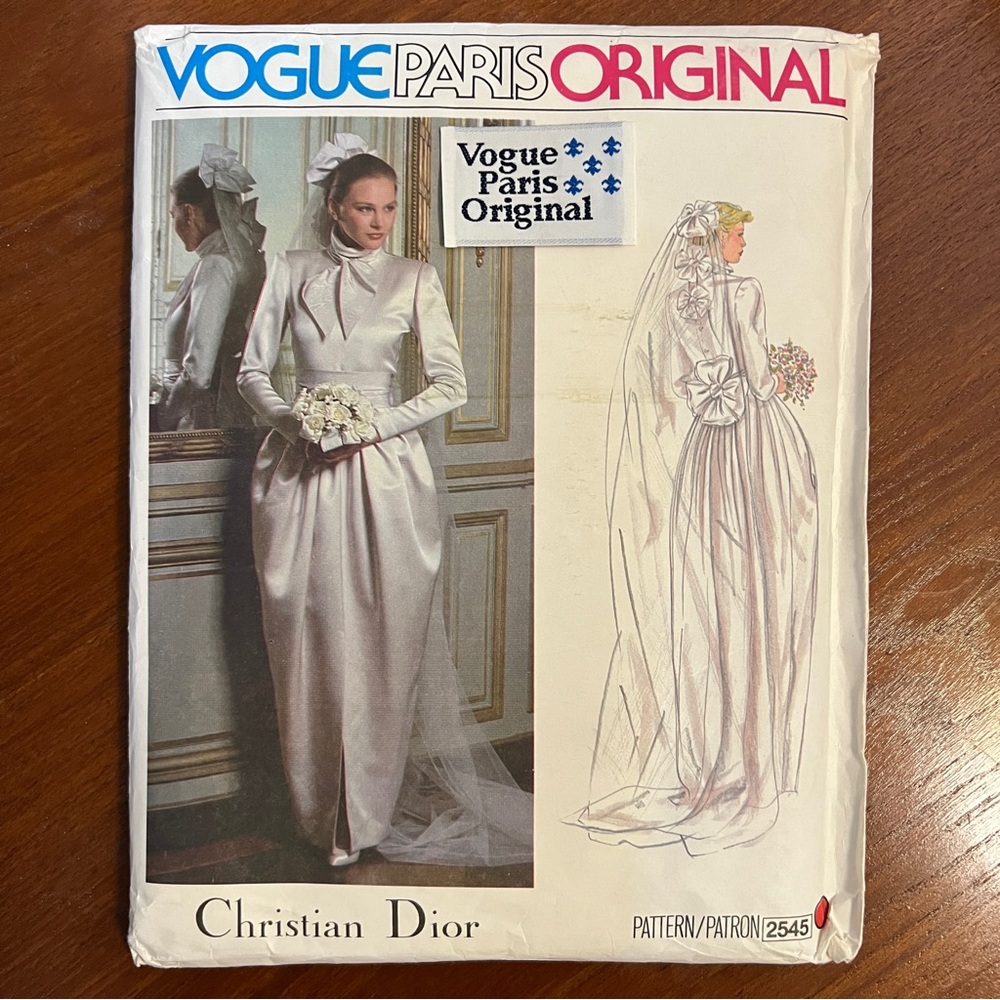 Christian Dior Sewing Pattern Vogue Paris Original Vintage Wedding Dress